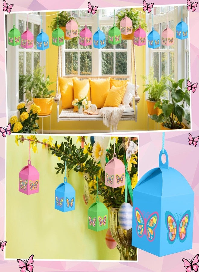 مجموعة سيمجوينج المكونة من 12 مجموعة من أشغال يدوية على شكل فراشات مع أضواء LED، ومجموعات أشغال يدوية من ورق المناديل على شكل فراشات، ومجموعات فوانيس معلقة يمكنك صنعها بنفسك لتزيين النوافذ، وهدايا حفلات الربيع، وأنشطة فنية. - Image 5